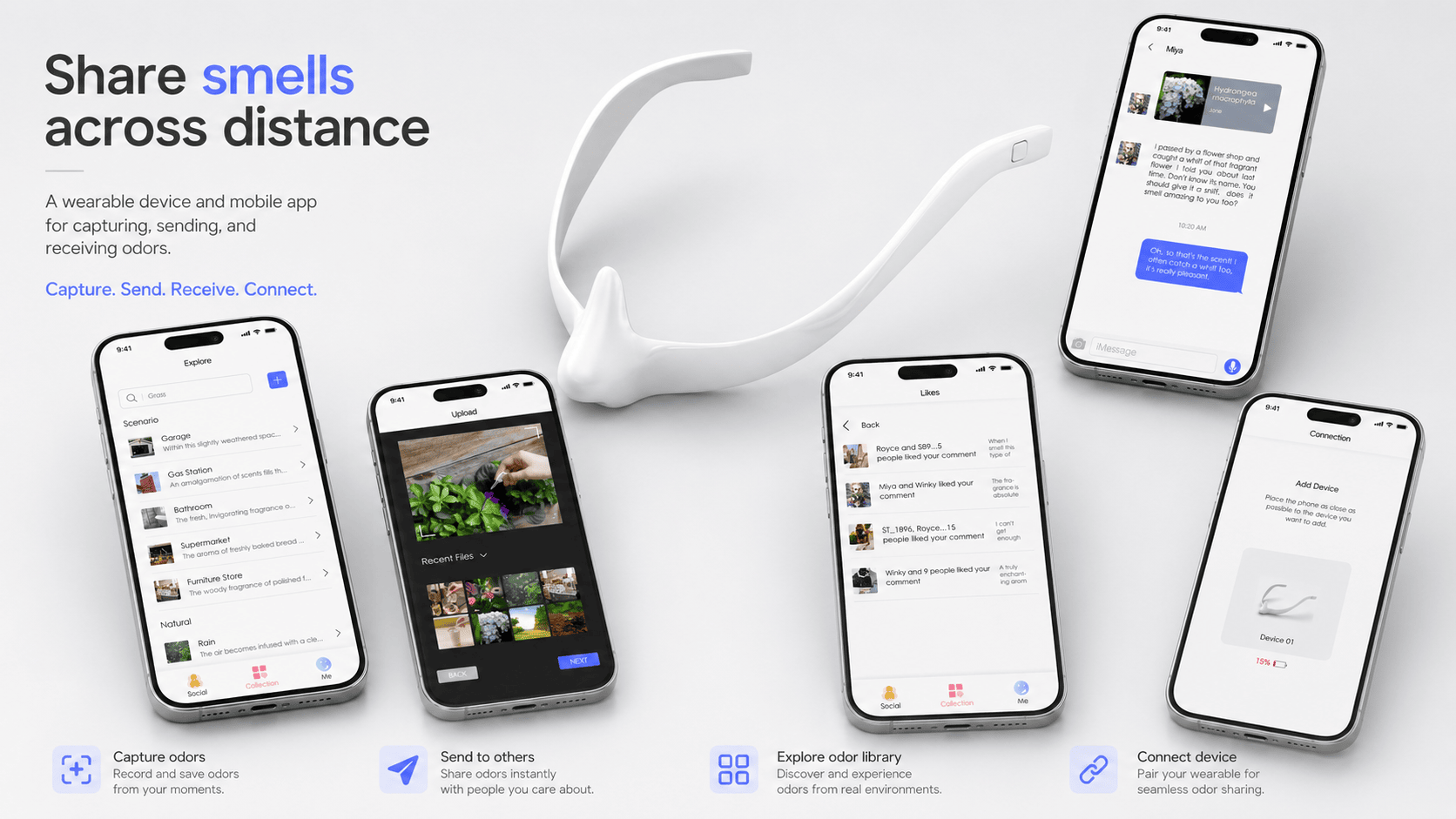 Sentverse device and app shown together as one integrated system