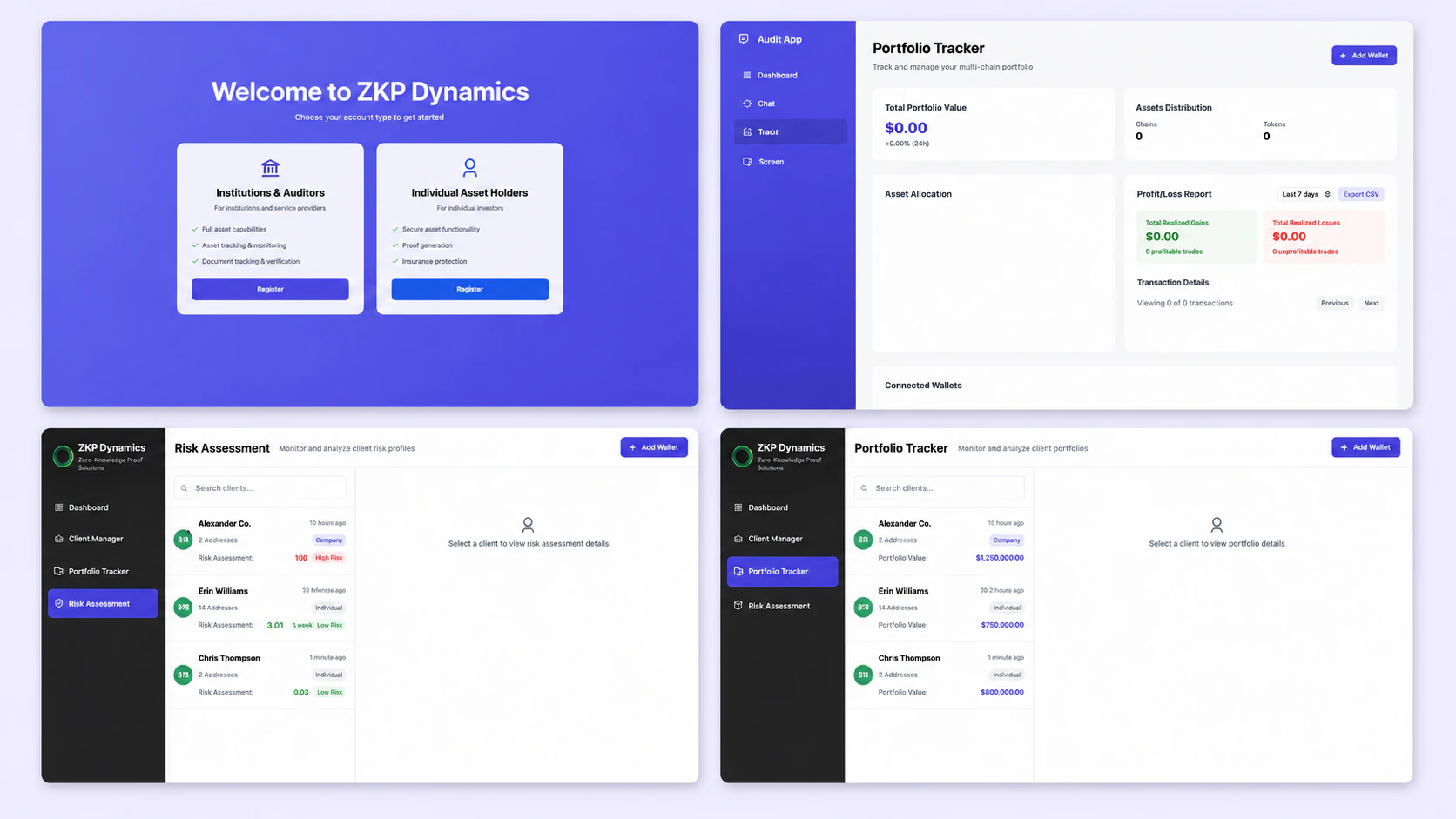 ZKP Dynamics beta app screens